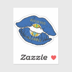Calabria Calabrian Lipstick Love Flag Sticker