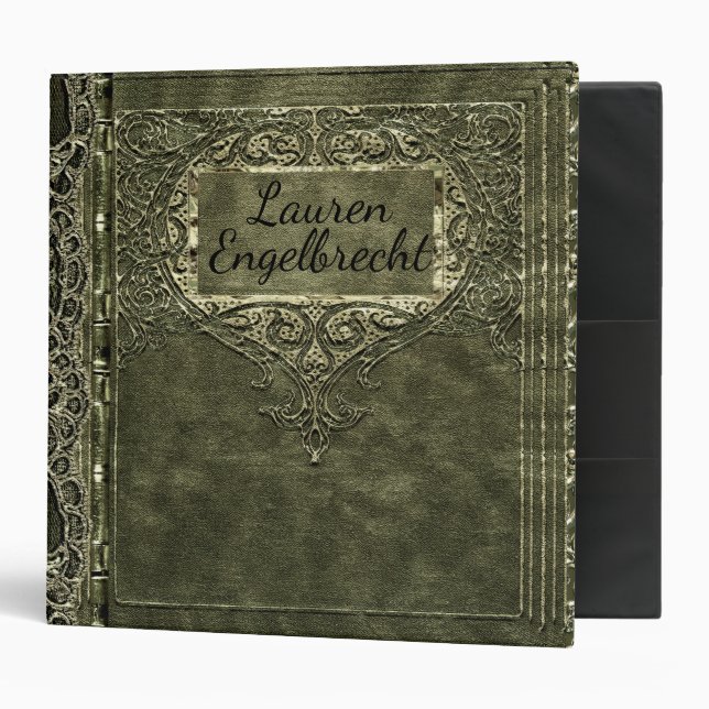 Calabria Elly Victorian Monogram 3 Ring Binder (Front/Inside)