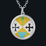 Calabria (Italy) Coat of Arms Silver Plated Necklace<br><div class="desc">Calabria , known in antiquity as Bruttium or formerly as Italia, is a region insouthern Italy, forming the "toe" of the Italian Peninsula. The capital city of Calabria is Catanzaro. The most populated city and the seat of the Calabrian Regional Council, however, is Reggio. It is bordered to the north by the region of Basilicata, to the west by the Tyrrhenian Sea, and...</div>