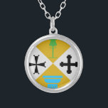 Calabria (Italy) Coat of Arms Silver Plated Necklace<br><div class="desc">Calabria , known in antiquity as Bruttium or formerly as Italia, is a region insouthern Italy, forming the "toe" of the Italian Peninsula. The capital city of Calabria is Catanzaro. The most populated city and the seat of the Calabrian Regional Council, however, is Reggio. It is bordered to the north by the region of Basilicata, to the west by the Tyrrhenian Sea, and...</div>