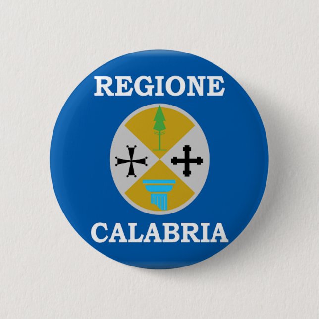 Calabria (Italy) Flag Button (Front)