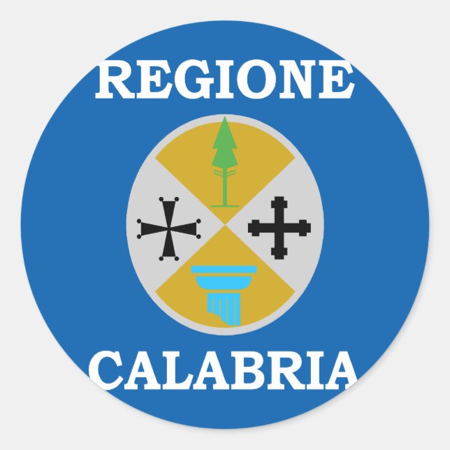 Calabria, Italy flag Classic Round Sticker (Front)