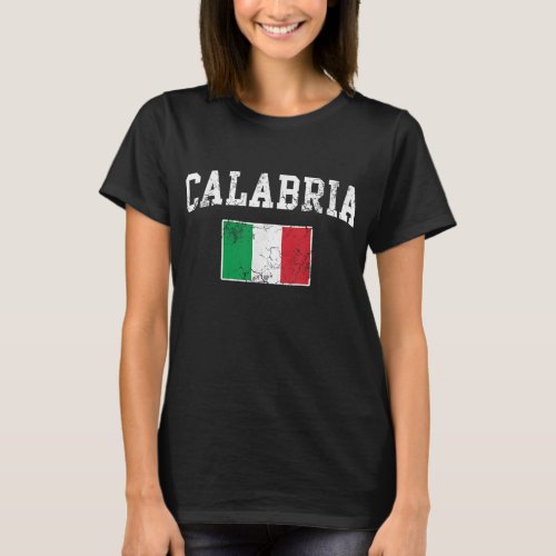 Calabria Italy Flag Italia Italian Vintage Distres T_Shirt