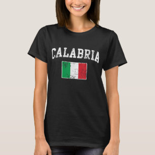 Calabria Italy Flag Italia Italian Vintage Distres T-Shirt