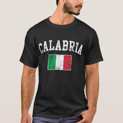 Calabria Italy Flag Italia Italian Vintage Distres T_Shirt