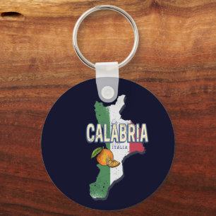 Calabria Italy Retro Region Map Vintage Souvenir Keychain