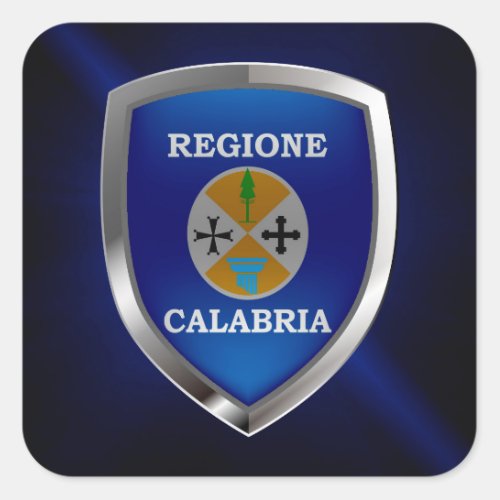 Calabria Mettalic Emblem Square Sticker
