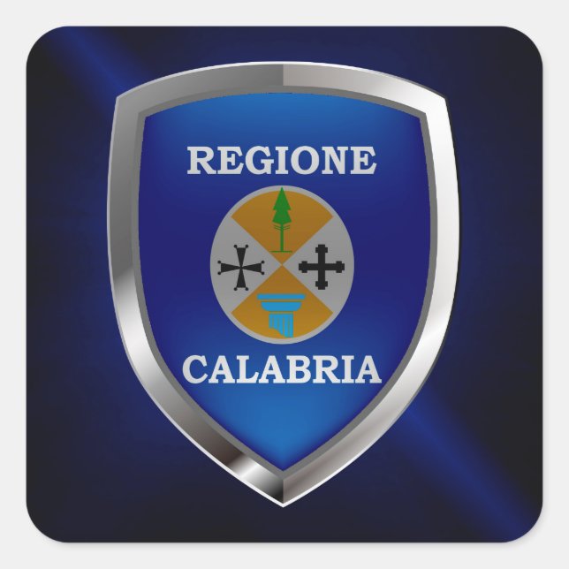 Calabria Mettalic Emblem Square Sticker (Front)