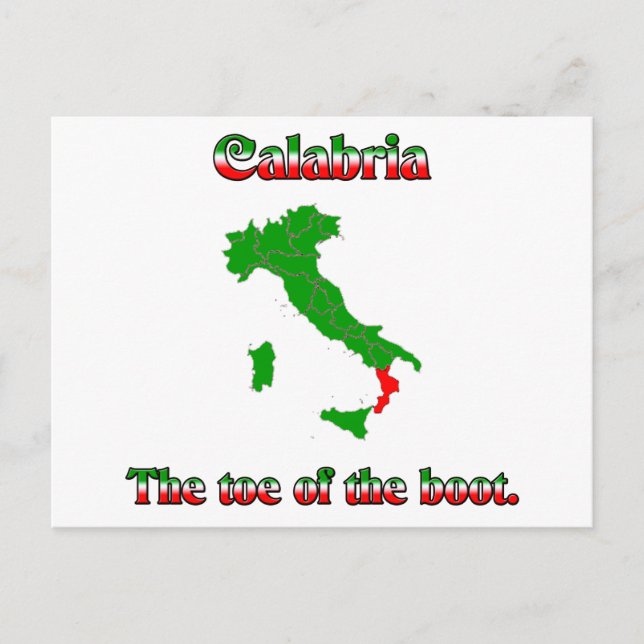 Calabria The Toe Of The Boot Postcard (Front)