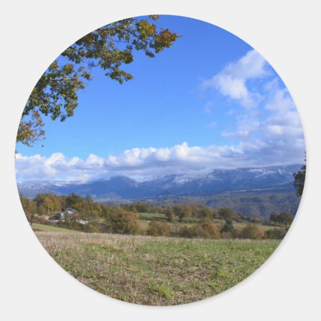 Calabrian Countryside Classic Round Sticker (Front)