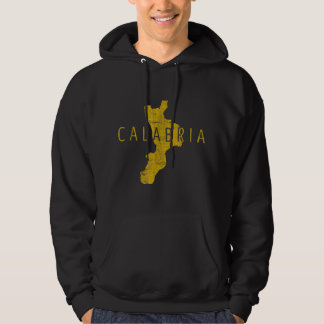 Calabrian Map Word Art - Calabria Italy Souvenir Hoodie