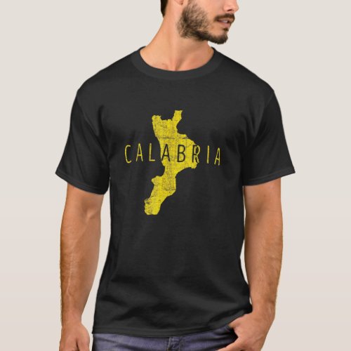 Calabrian Map Word Art  Calabria Italy Souvenir T_Shirt