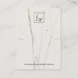 CALACATTA MARBLE TEXTURE NECKLACE EARRING DISPLAY BUSINESS CARD