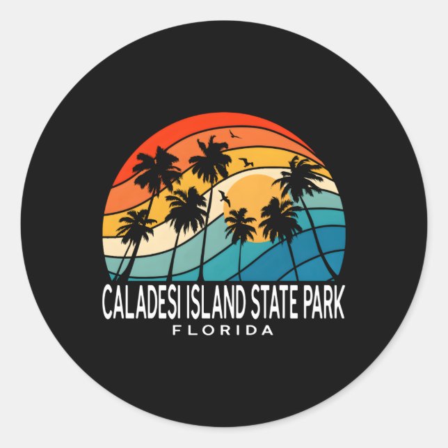 Caladesi Island State Park Florida Tropical Beach Classic Round Sticker (Front)