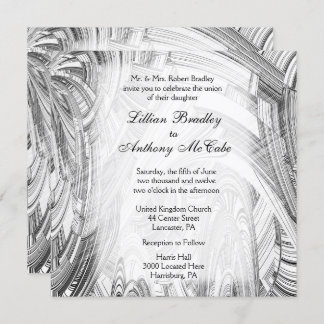 Calamity Black and White Wedding Invitation