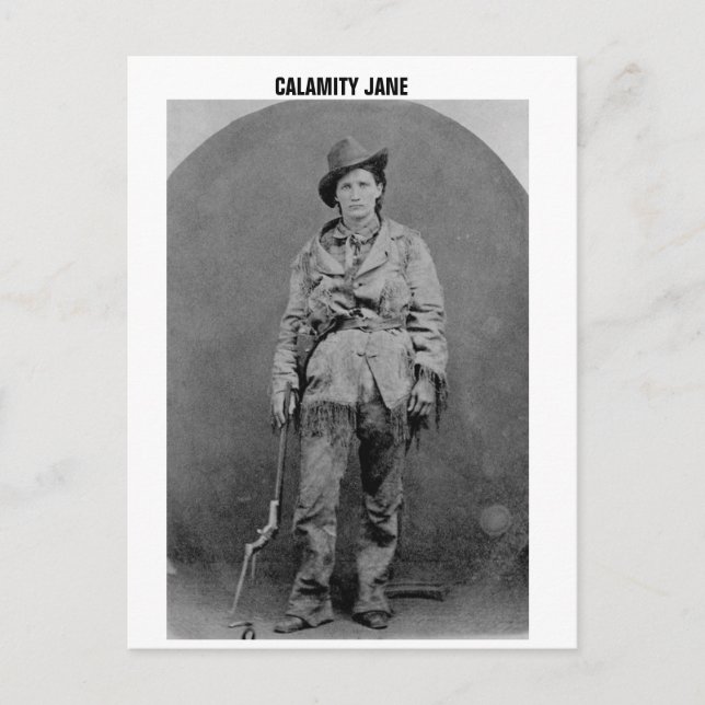 CALAMITY JANE HOLDING GUN POSTCARDS (Front)