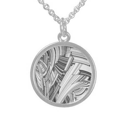 Calamity Storm Center Modern Art Sterling Silver Necklace
