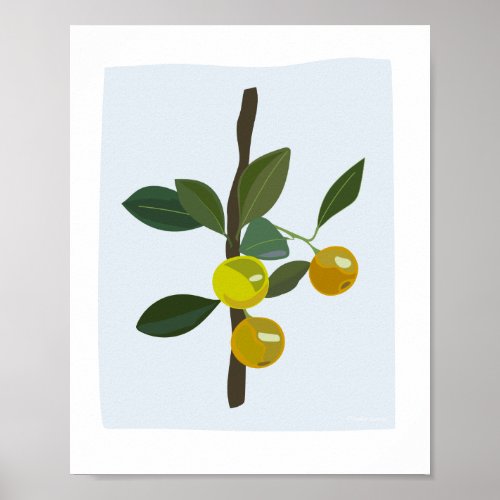 Calamonsi Golden Lime Citrus Illustration Poster