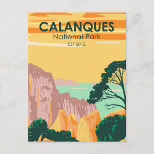 Calanques National Park France Vintage Postcard