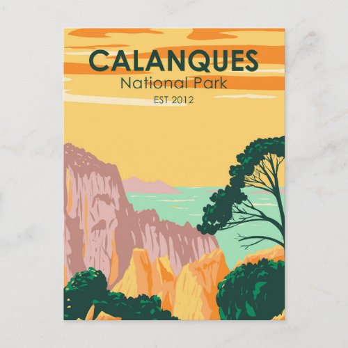 Calanques National Park France Vintage Postcard