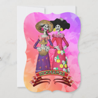 Calavera Amigas Dia De Los Muertos Invitation