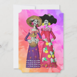 Calavera Amigas Dia De Los Muertos Invitation