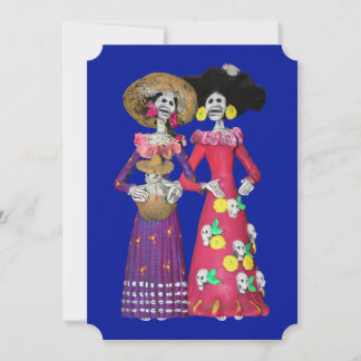 Calavera Amigas Dia De Los Muertos Party Invitation