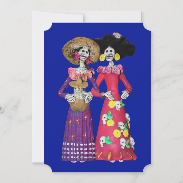 Calavera Amigas Dia De Los Muertos Party Invitation (Front)
