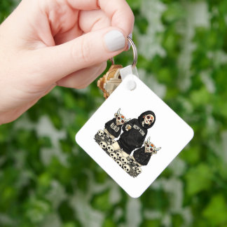 Calavera and Coo Keychain