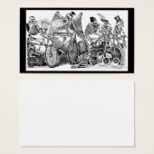 Calavera Bicyclists circa late 1800's Mexico (Front & Back)