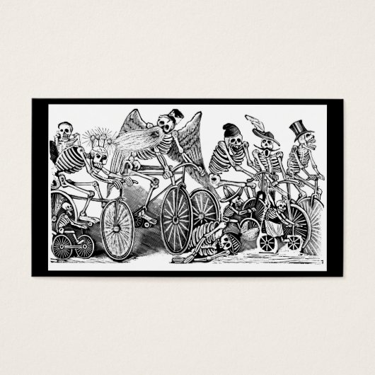 Calavera Bicyclists circa late 1800's Mexico (Front)