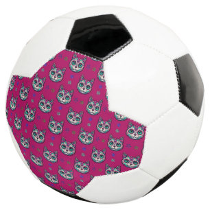 Calavera Cat Art Pattern Soccer Ball