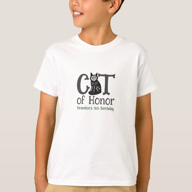 Calavera Cats Kids Birthday Party Guest of Honor T-Shirt (Front)