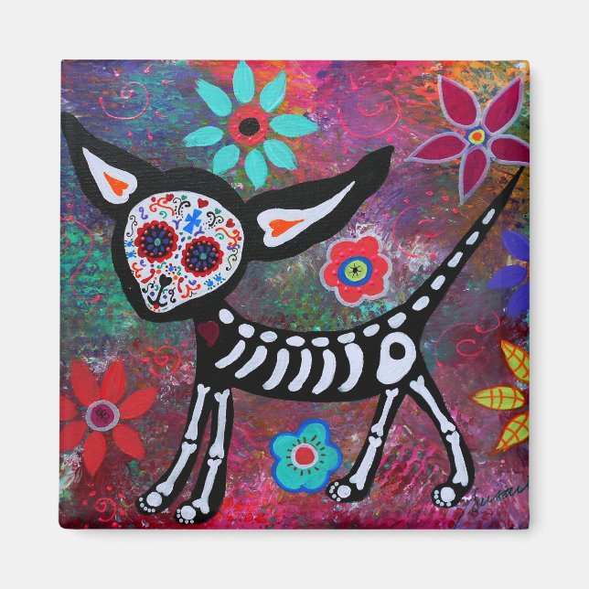 Calavera chihuahua Day of the Dead Magnet (Front)