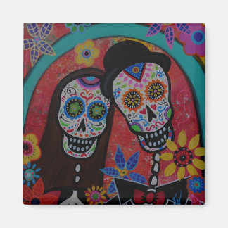 Calavera Day of the Dead Wedding Magnet