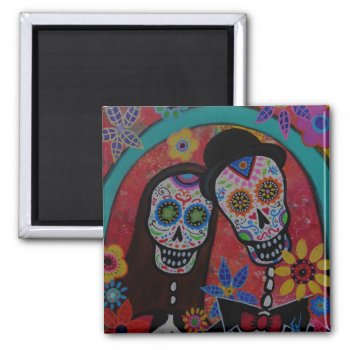 Calavera Day Of The Dead Wedding Magnet by prisarts at Zazzle