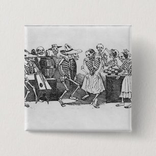 Calavera du jarabe d'outretombe' pinback button