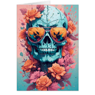 Calavera Floral Colorida Cards