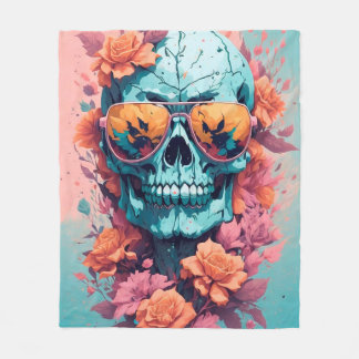 Calavera Floral Colorida Fleece Blanket