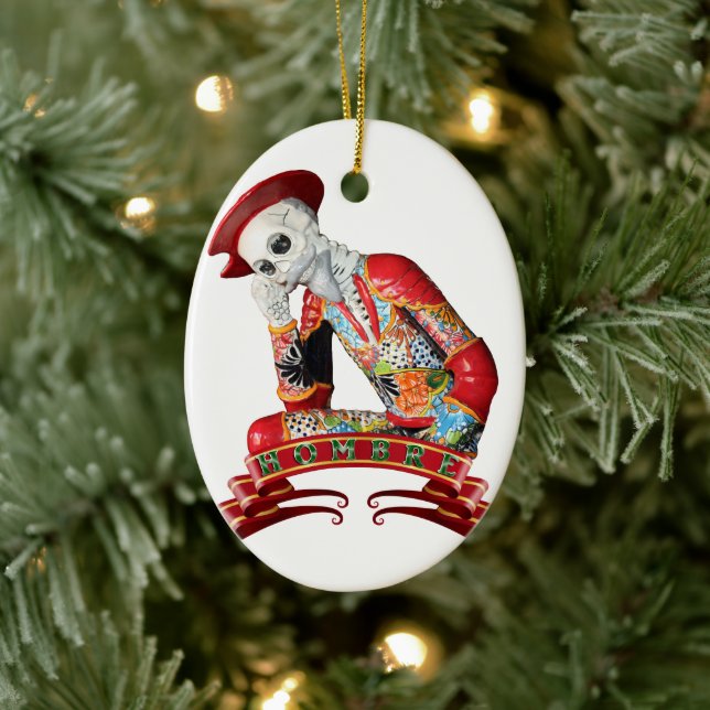 Calavera Hombre Ceramic Ornament (Tree)
