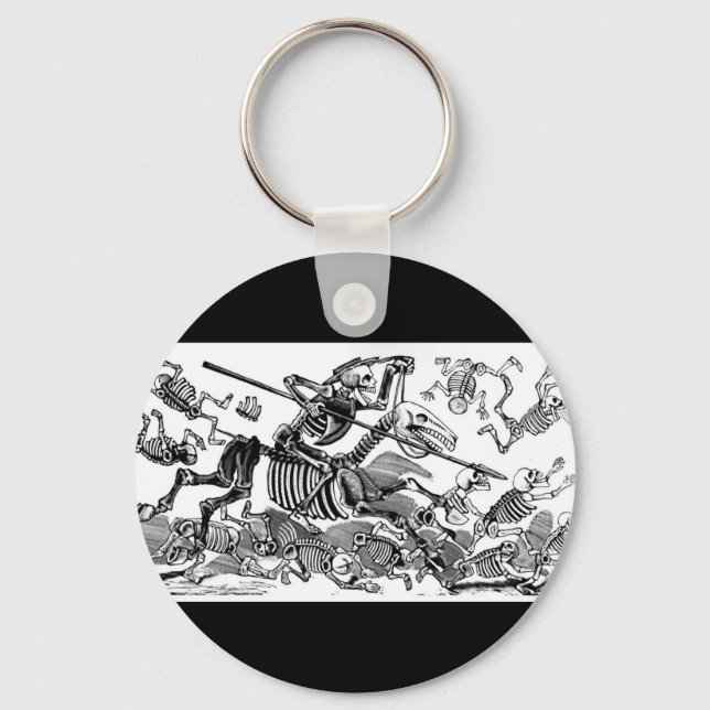 "Calavera of Don Quixote" circa early 1900's Keychain (Front)