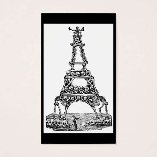 Customizable Calavera of the Eiffel Tower c. late 1800's Business Card Template