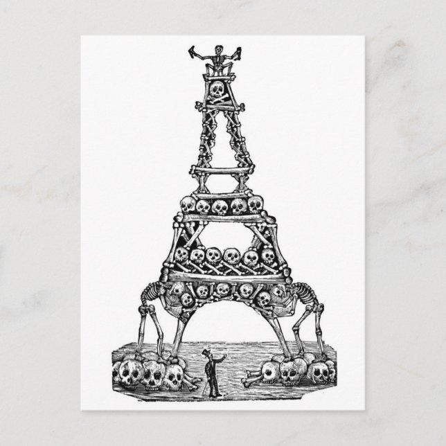 Calavera of the Eiffel Tower c. late 1800's Postcard (Front)