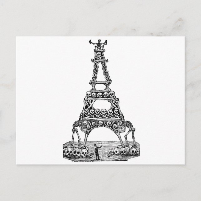 Calavera of the Eiffel Tower c. late 1800's Postcard (Front)