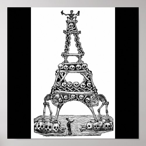 Calavera of the Eiffel Tower c late 1800s Poster
