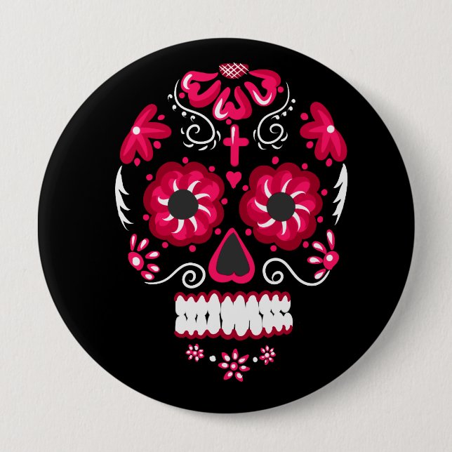 Calavera Pinback Button (Front)