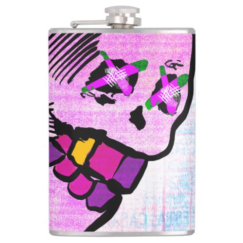 Calavera Skull pGeek NFT Art Pink Purple Flask