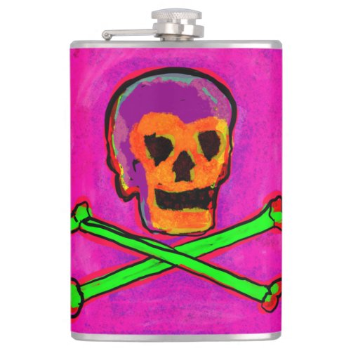 Calavera Skull pGeek NFT Art Purple Pink Green Flask