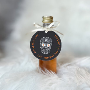 Calavera Skull You've Been Boozed Halloween Favor Tags