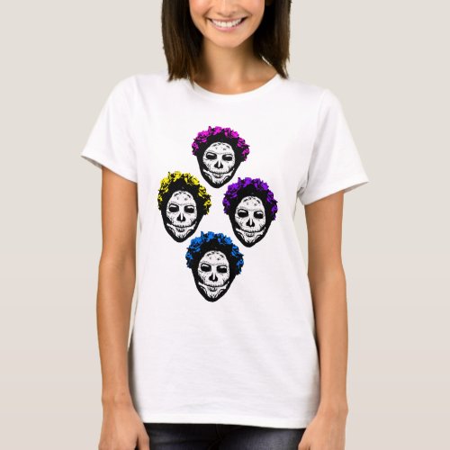 Calavera Skulls Pop Art Style T_Shirt
